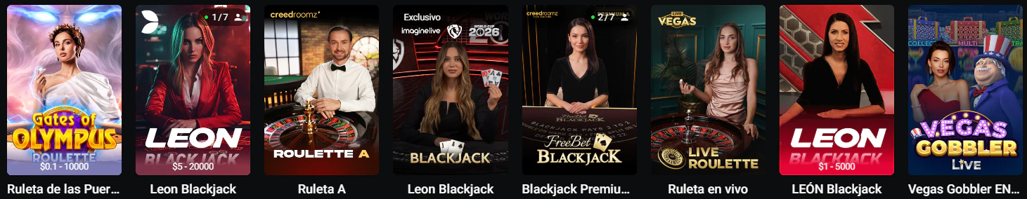 Leon Casino juegos de casino en vivo con crupieres reales
